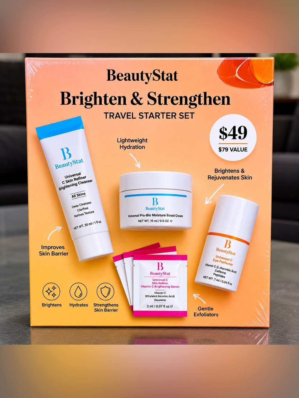 BeautyStat Brighten & Strengthen Travel Starter Set